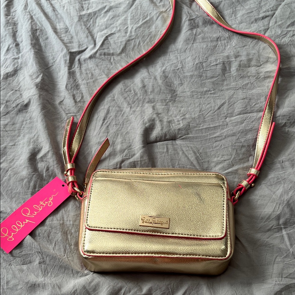 Lilly Pulitzer Metallic Gold Crossbody Bag